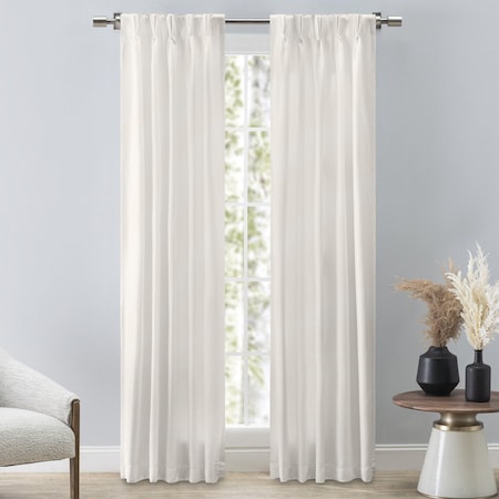 Grasscloth 2-Way Pinch Pleated With Back Tabs Curtain Panel Pair